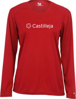 Ladies Badger L/S Core Tee, Red